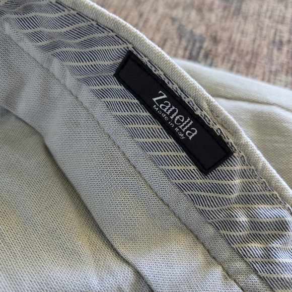 Zanella Devon Wool Dress Pants Serge Light Khaki Creased 36x36 113839 - Picture 3 of 8